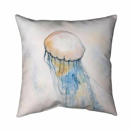 BEGIN HOME DECOR 20 x 20 in. Watercolor Jellyfish-Double Sided Print Indoor Pillow 5541-2020-AN270